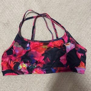 Athleta Black and Pink/Red Sports Bra